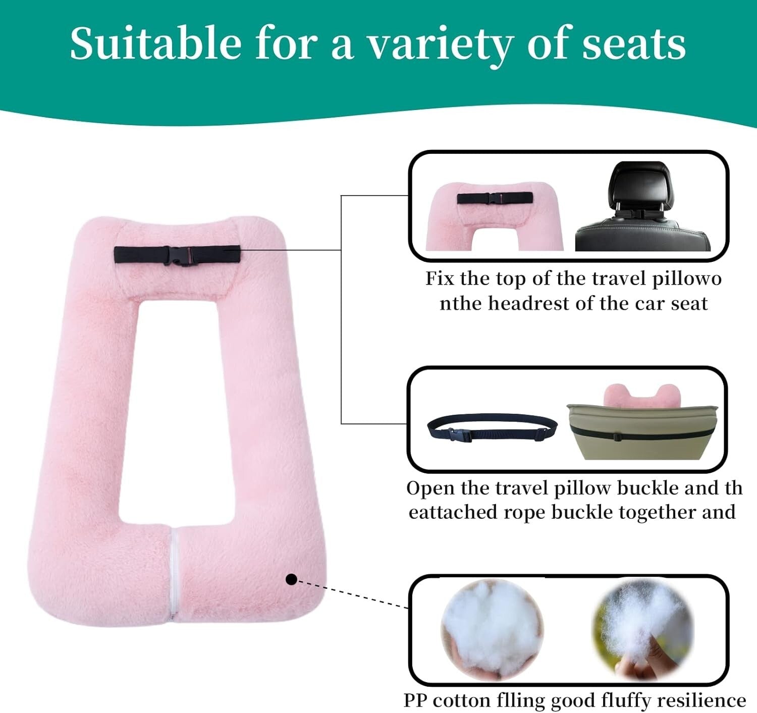 Elegant Ergonomic Travel Neck Pillow for Comfortable Journeys - Kids & Adults