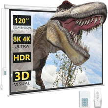 Load image into Gallery viewer, Space-Saving 120-Inch Electric Projector Screen - 4K 3D HD Perfect for Home