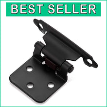 Load image into Gallery viewer, Premium 1/2" Overlay Cabinet Hinges - 60 Heavy-Duty Self-Closing Matte Black Set