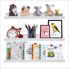 Load image into Gallery viewer, Versatile 24" White Wall-Mounted Shelves - Modern Storage for Kids &amp; Adults