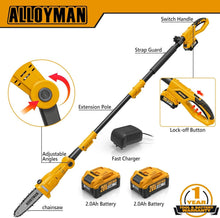 Load image into Gallery viewer, Efficient 20V Electric Pole Saw - 8-Inch Blade &amp; Automatic Chain Lubrication