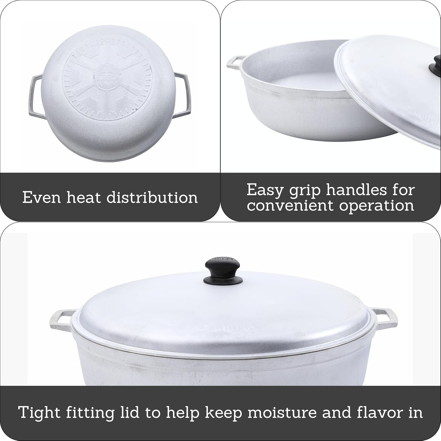 18-Quart Jumbo Traditional Caldero - Versatile Large Cooking Pot in Silver