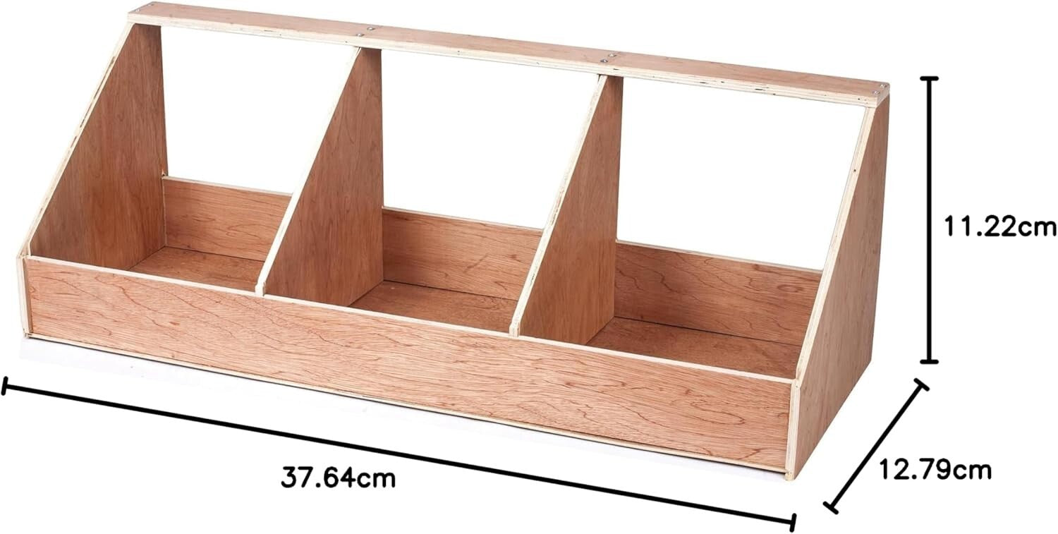 Spacious Triple Nesting Box for Birds and Chickens - 37.64 x 12.8 x 11.22 Inches