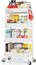 Load image into Gallery viewer, Sturdy 4-Tier Rolling Cart with Wheels - Ideal Baby, Craft, and Kitchen Storage