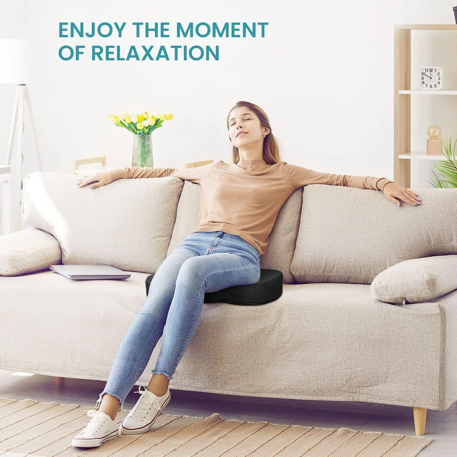 Ergonomic U-Shape Cooling Gel Cushion - X-Large for Office, Gaming, and Travel