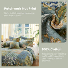 Load image into Gallery viewer, Sage King Size Comforter Set - 100% Cotton Quilted Bedding with Pillow Shams