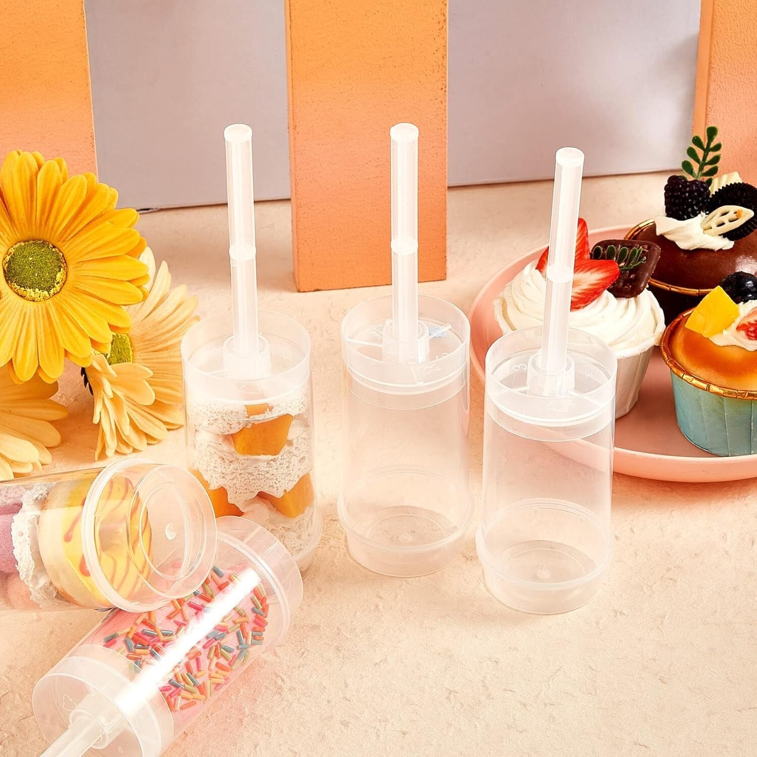 Elegant Push Pop Containers: 200-Pc Clear Dessert Shooter Kit for Parties
