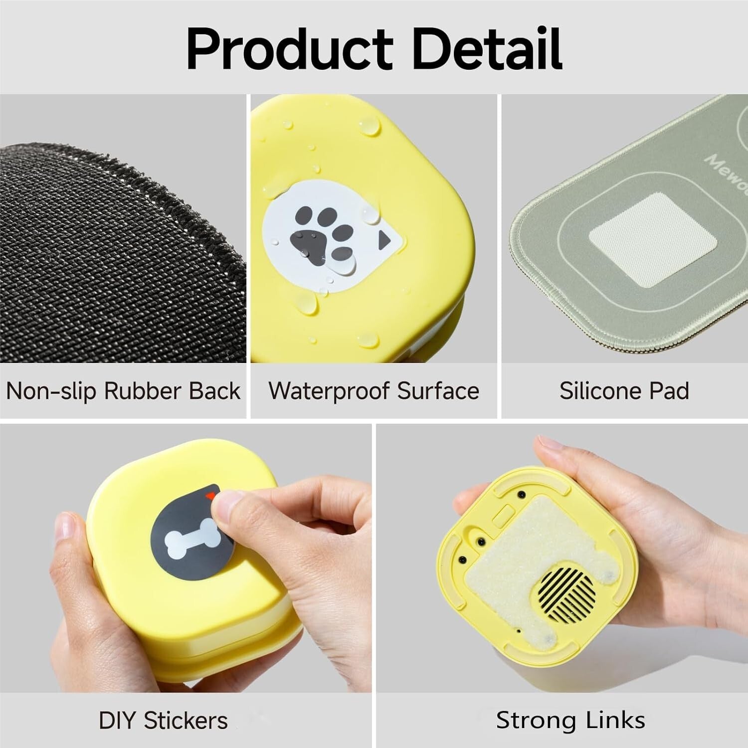 Recordable Dog Communication Buttons with Rubber Mat for Interactive Training