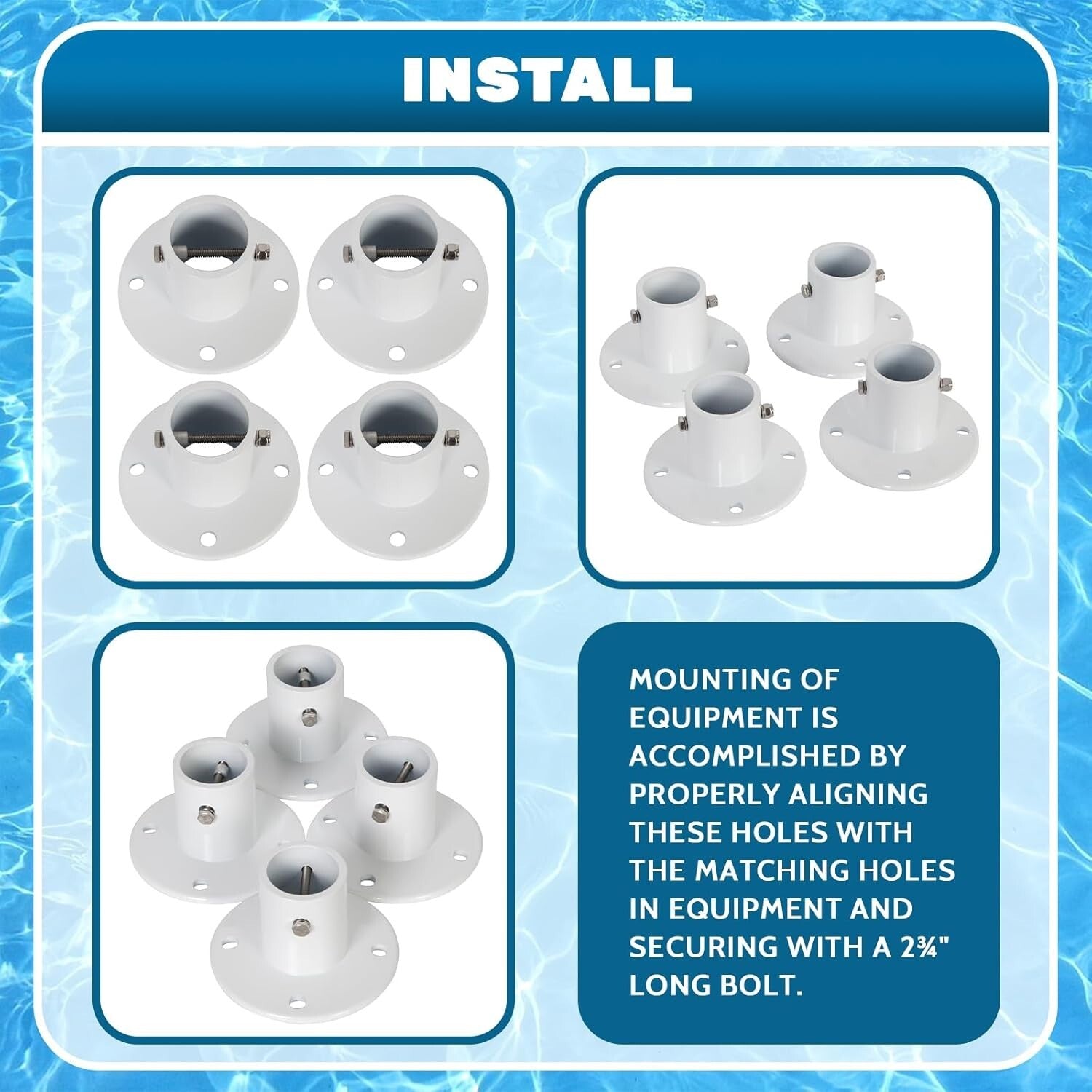 Durable Aluminum Pool Ladder Flange - 4 Pack, Lightweight & Weather Resistant