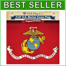Load image into Gallery viewer, Beautiful 3x5 Marine Corps Flag with Eagle Emblem - Ideal Gift for Patriots