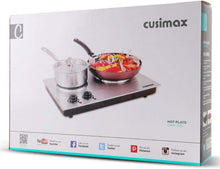 Load image into Gallery viewer, Double Electric Burner with Stainless Steel Finish – Ideal for Indoor Cooking
