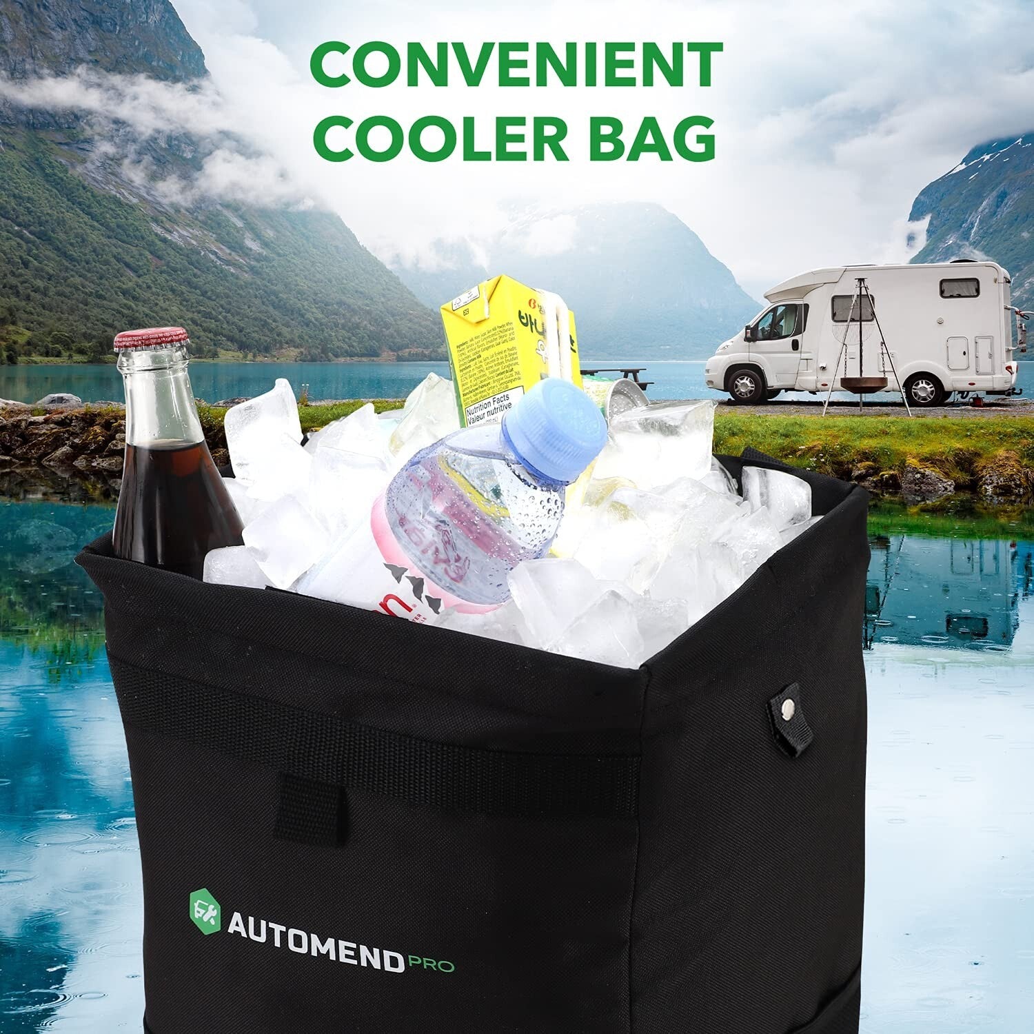 Innovative Hanging Car Trash Can - 6.6 Gallon with Pockets for Travel Essentials