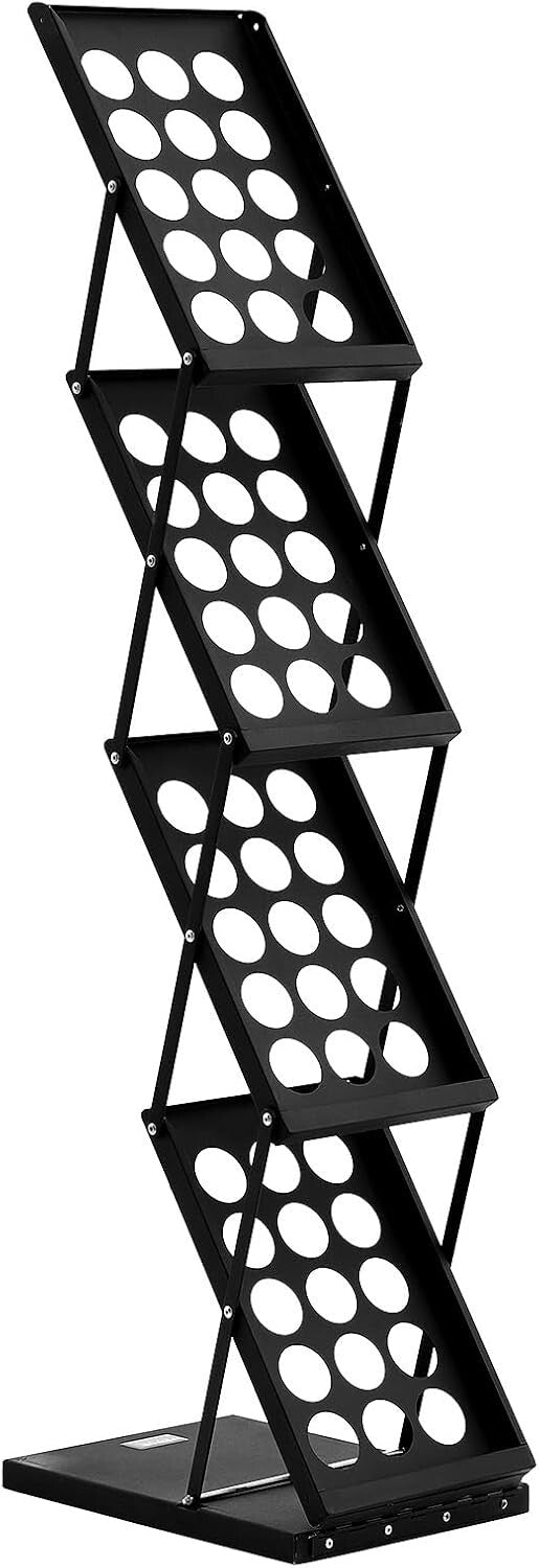 4-Tier Portable Brochure Display Stand with Carrying Bag - Office & Trade Shows