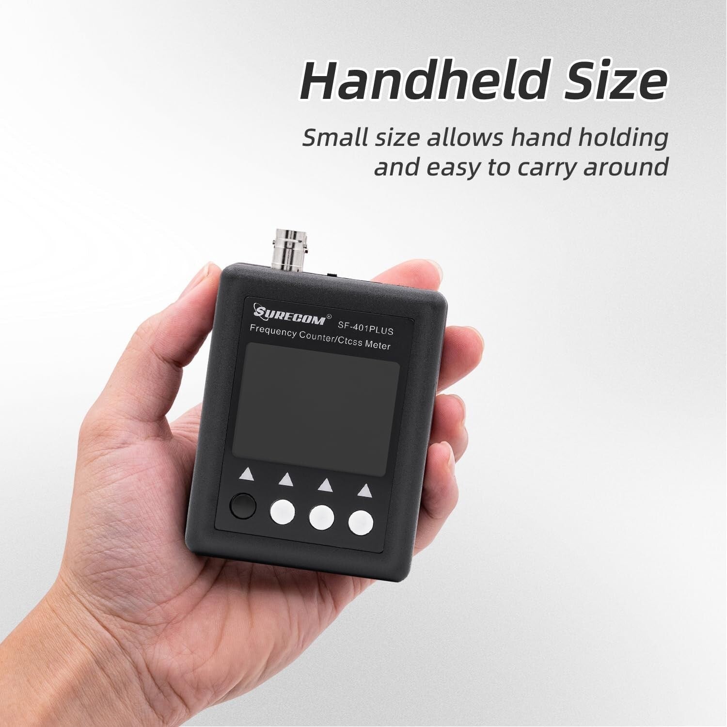 Compact UHF/VHF Frequency Counter with Signal Strength Indicator - Lightweight