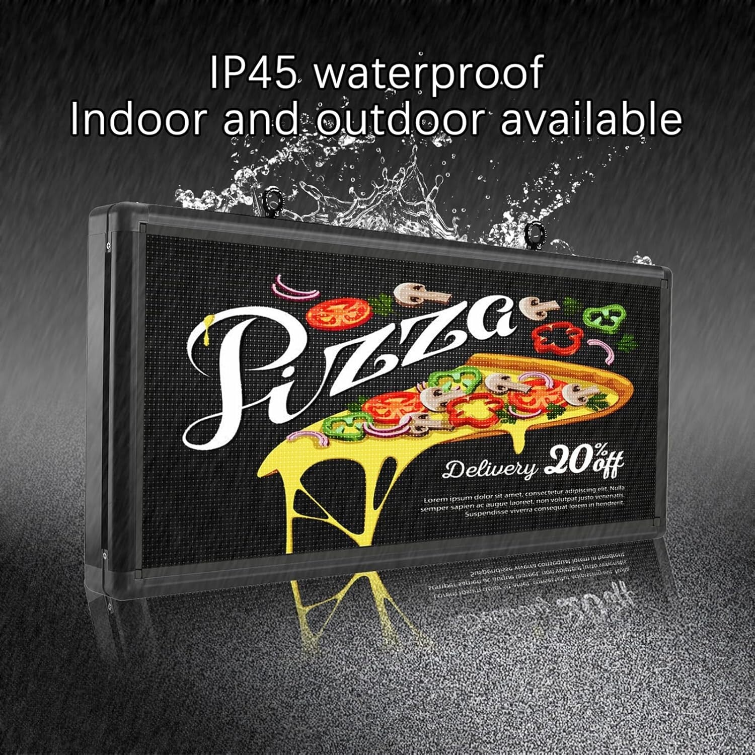 Durable Waterproof 40''x18'' Outdoor LED Advertising Board - Multicolor Display