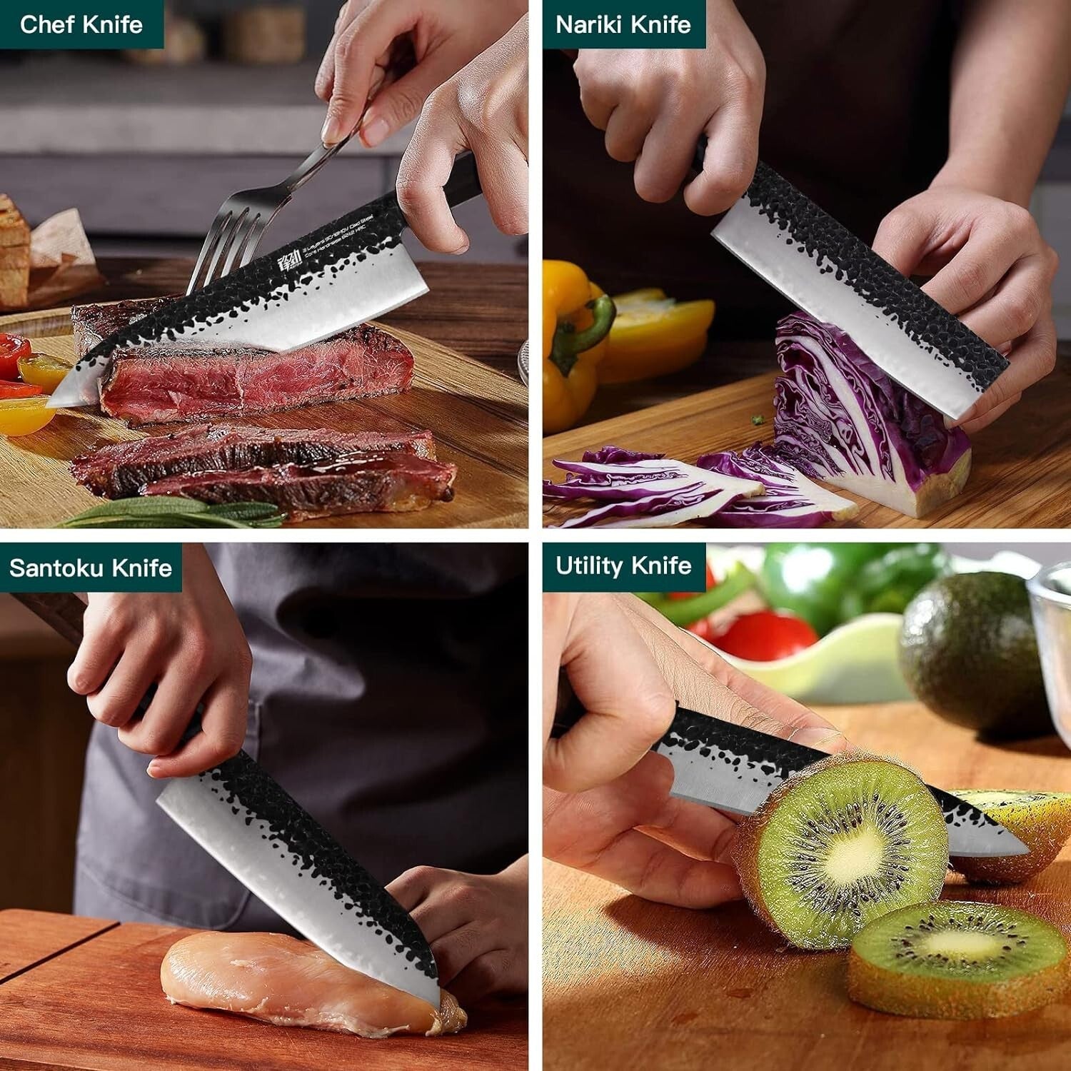 Premium 4PCS Kitchen Knife Set – High Carbon Steel Blades for Professional Chefs