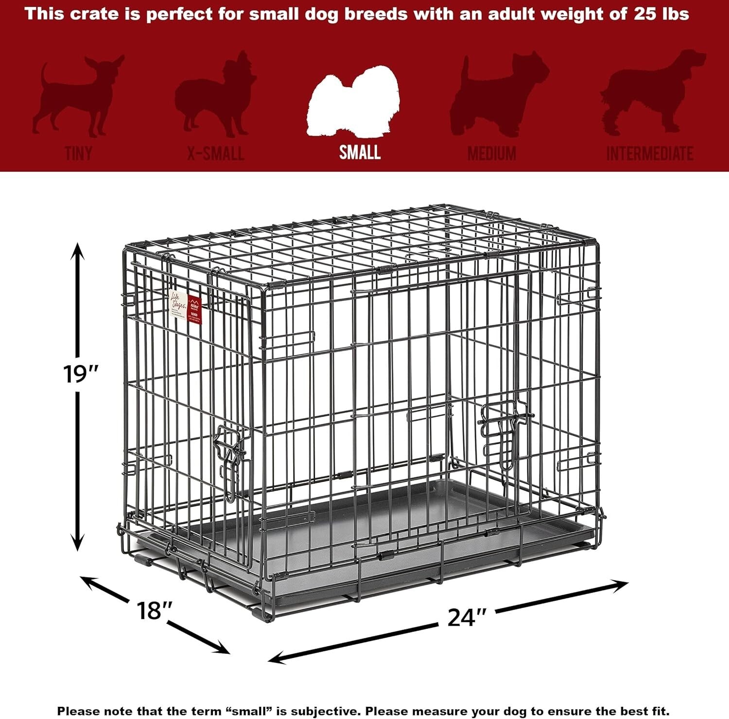 24-Inch Secure Folding Dog Crate for Small Breeds - Easy Assembly & Travel Ready
