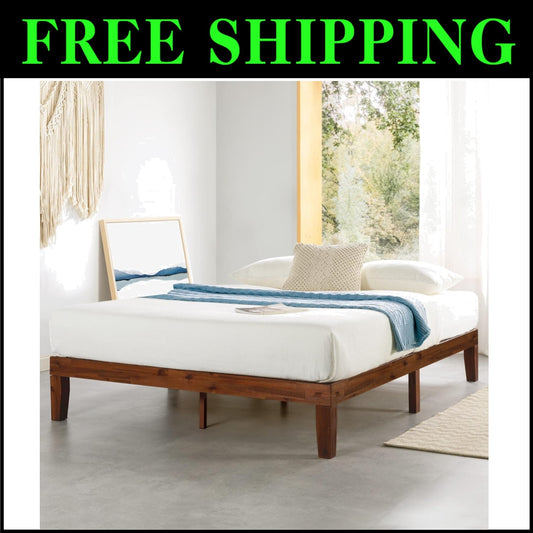 Elegant Full Size Wooden Platform Bed | Easy Assembly & No Box Spring Needed