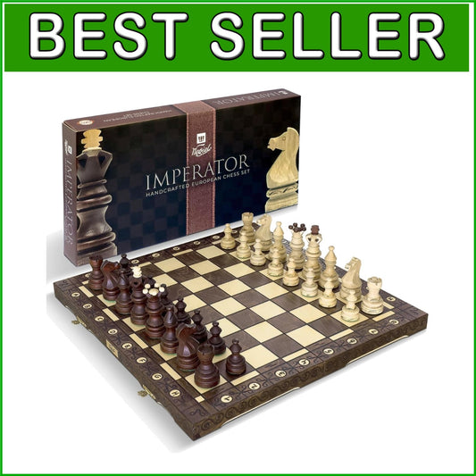 Handcrafted 21-Inch Beech and Birch Wood Chess Set – Perfect Gift for All Ages