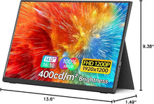 Load image into Gallery viewer, 14 Inch HDR Portable Monitor with Smart Cover - Ideal for Gaming &amp; Work
