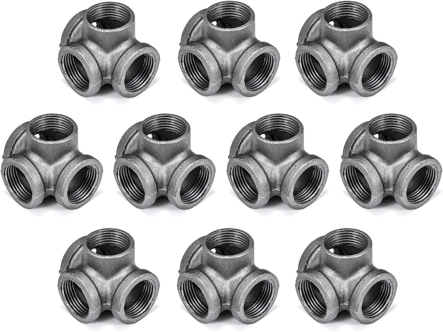 Durable 1" Malleable Iron 4-Way Tee Pipe Fittings for Modern Furniture Design