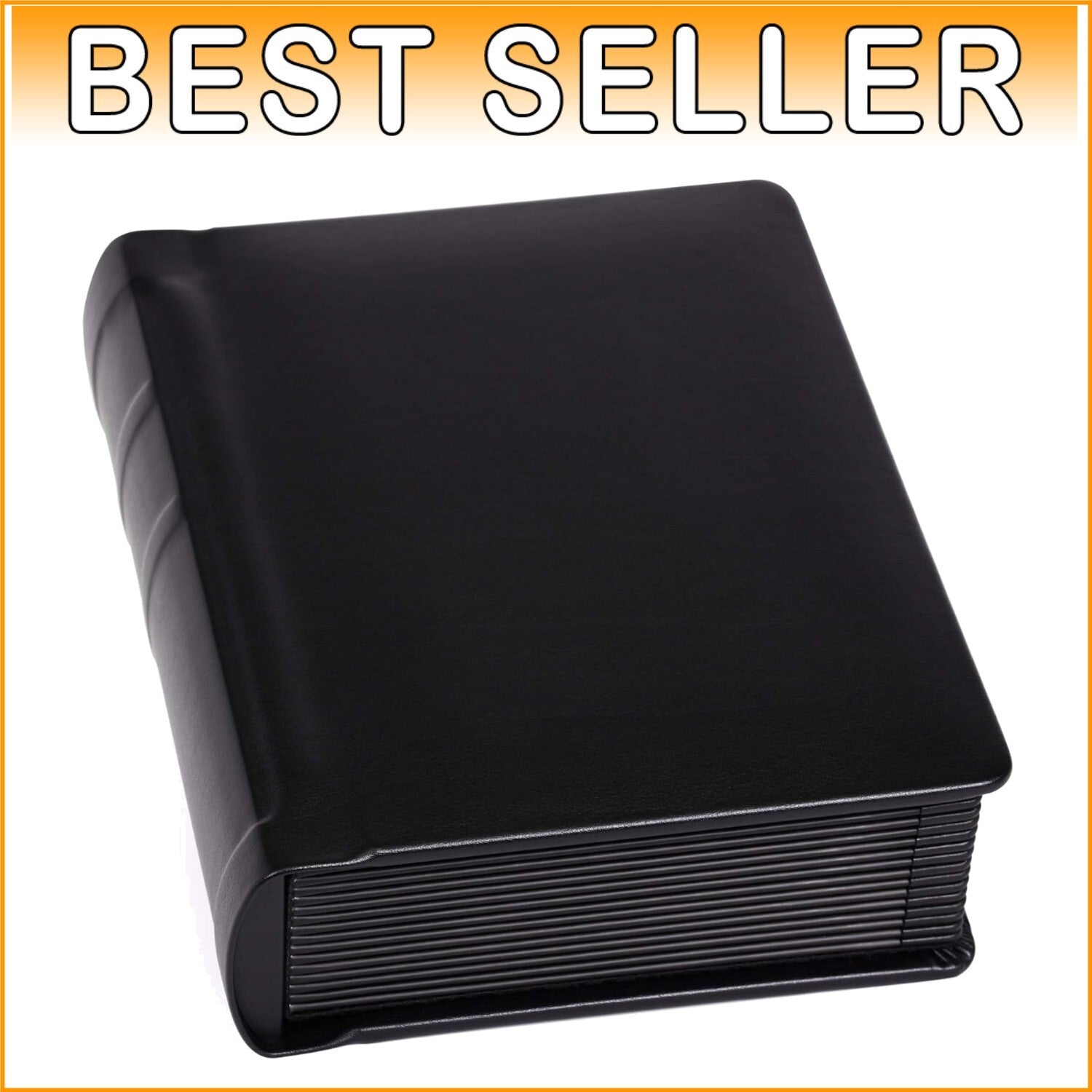 Elegant 5x7 Leatherette Photo Album for Weddings - 15 Pages in Black