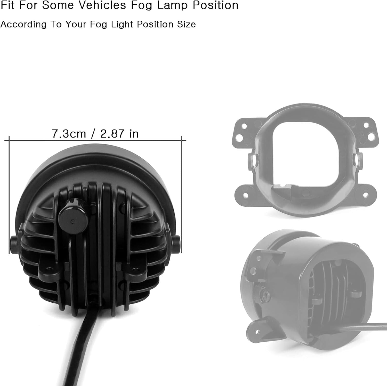 2-Pack 4 Inch White LED Fog Lights with Brackets - Ideal for 4WD and Outdoor Use