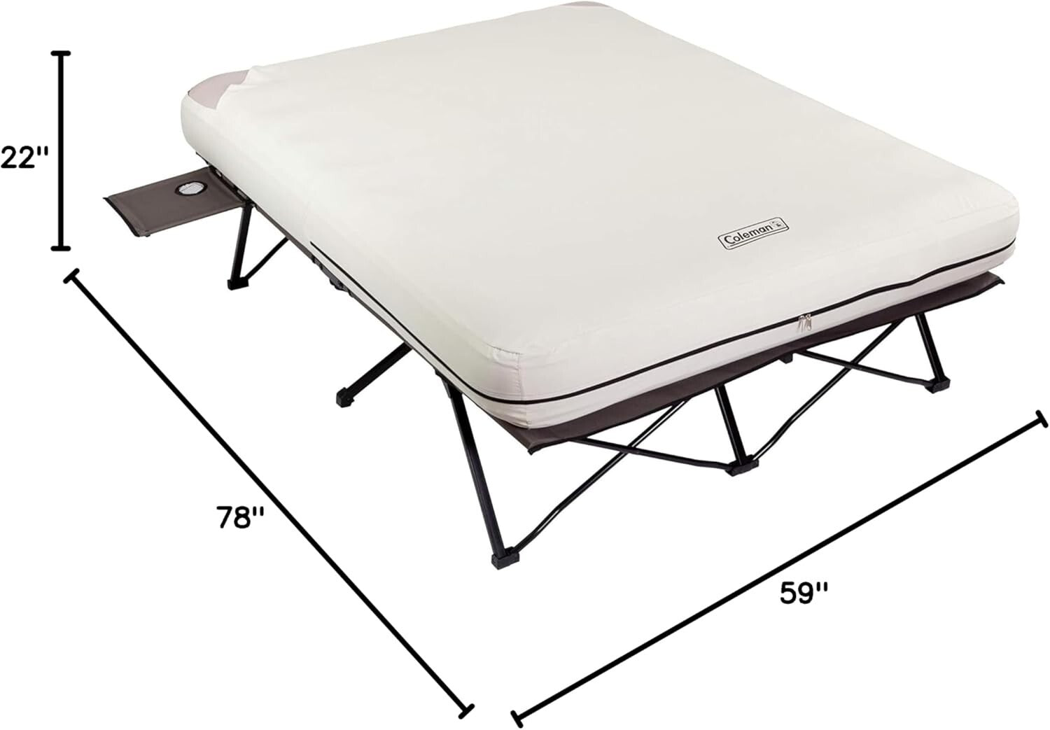 Durable Camping Cot & Inflatable Queen Mattress with Pump for Stress-Free Sleep