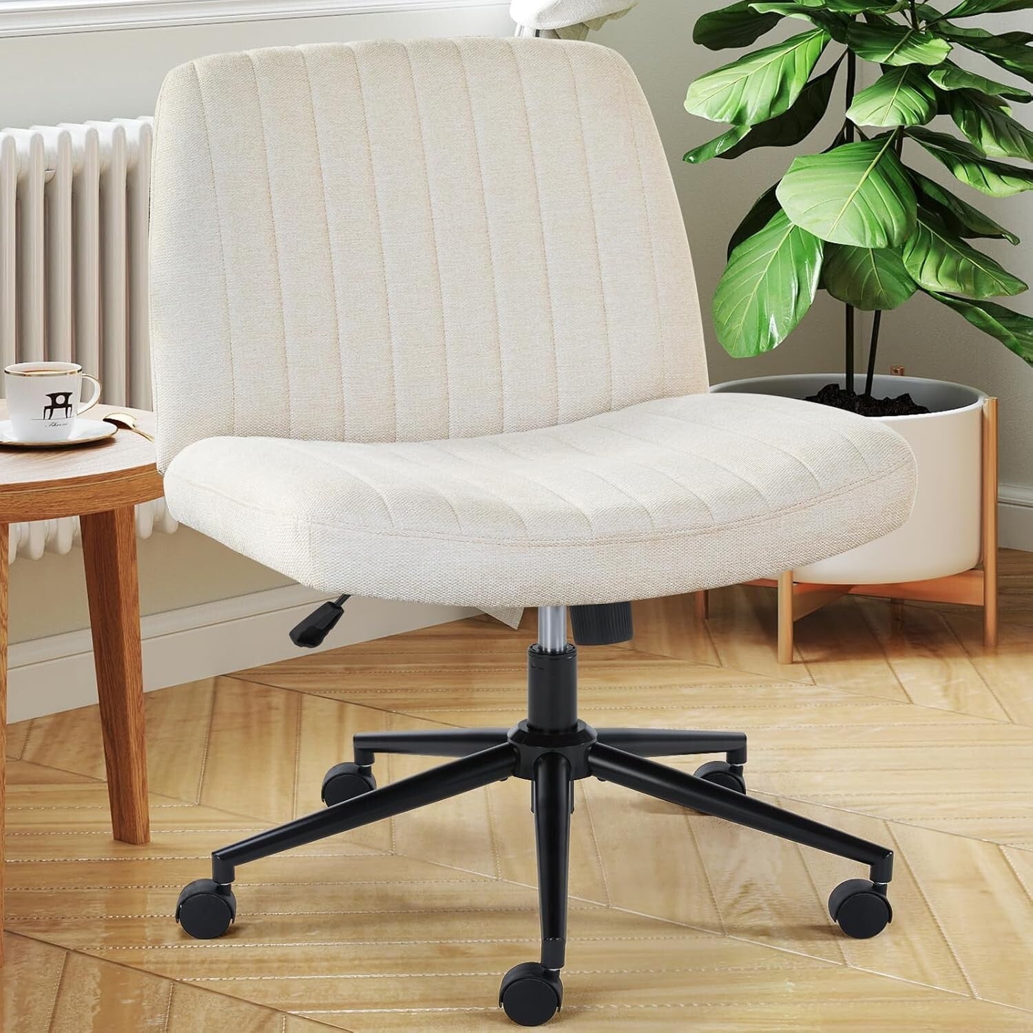 Comfortable Armless Criss Cross Chair with Wheels – Ideal for Study and Office