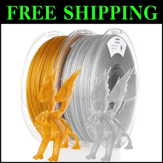 2kg Sparkly Gold & Silver 1.75mm PLA Filament - Perfect for Festive Creations