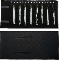 Load image into Gallery viewer, Luxury Black Diamond Jewelry Organizer Roll with Snap Closure - Travel Essential