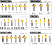 Load image into Gallery viewer, Lightweight 35-Piece Router Bits Kit with Aluminum Storage Case for Craftsmen
