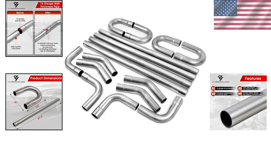 Mild Steel Exhaust Kit 2.5'' with Mandrel Bends - Improve Performance Easily