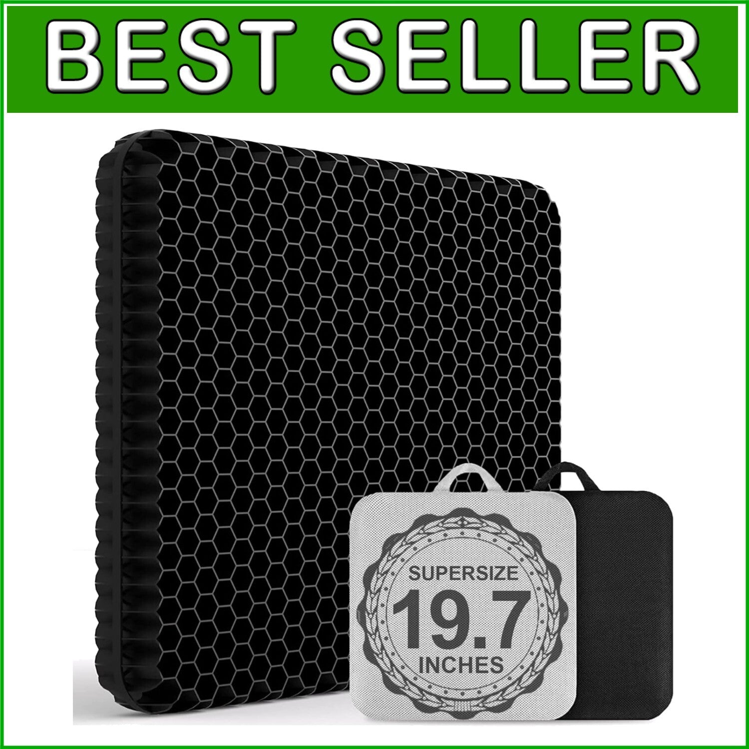 Pain-Relief Gel Seat Cushion with Non-Slip Bottom - Perfect for All Chairs