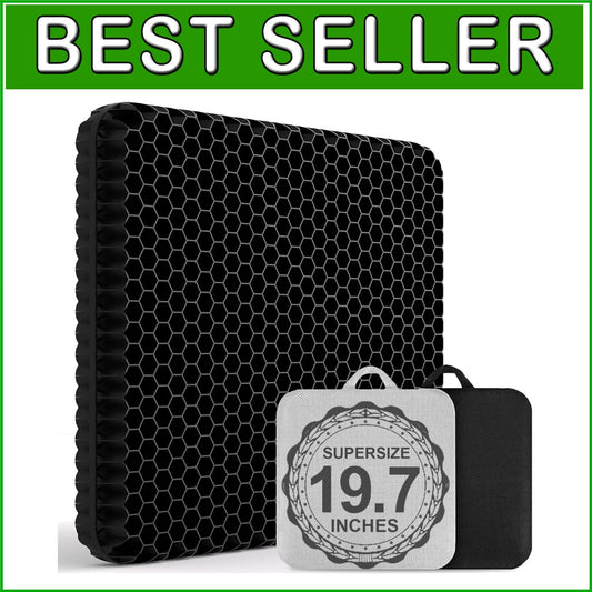 Pain-Relief Gel Seat Cushion with Non-Slip Bottom - Perfect for All Chairs