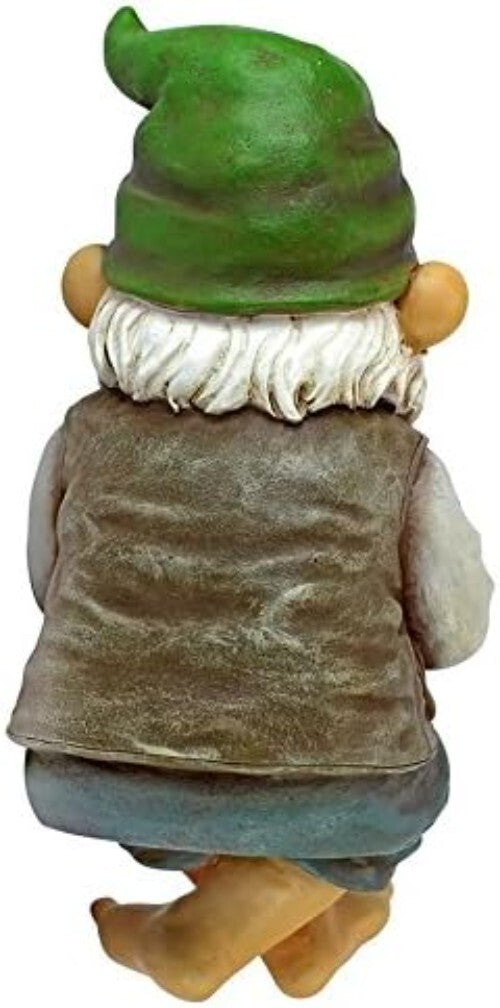 Charming Ziggy Fishing Gnome 9" Tall Cast Stone Resin Shelf Sitter Statue