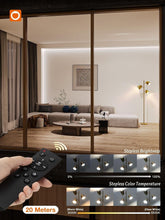 Load image into Gallery viewer, Stylish Gold Standing Floor Lamp with Remote Control, Perfect for Home &amp; Office