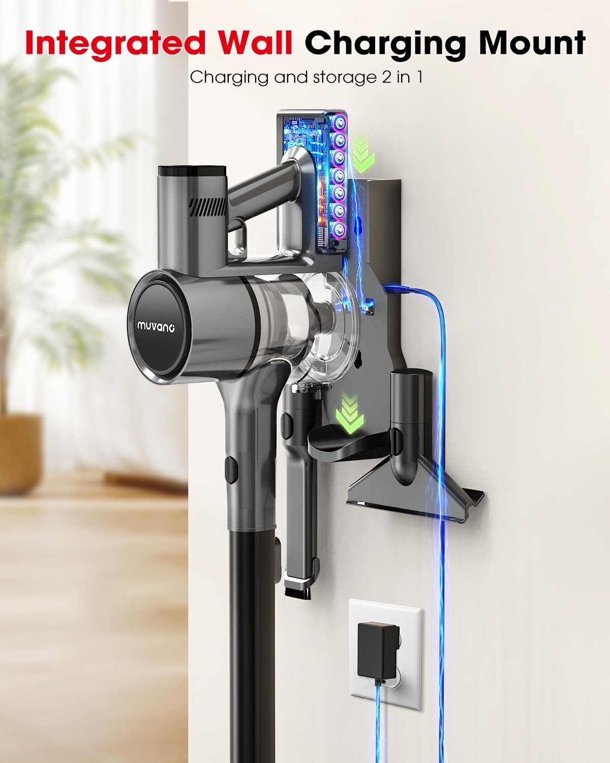 Flexible Cordless Vacuum - 3 Ways to Charge & Powerful Suction for All Floors