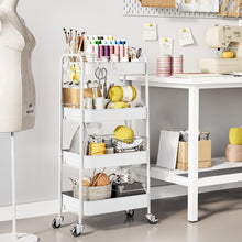 Load image into Gallery viewer, Sturdy 4-Tier Rolling Cart with Wheels - Ideal Baby, Craft, and Kitchen Storage