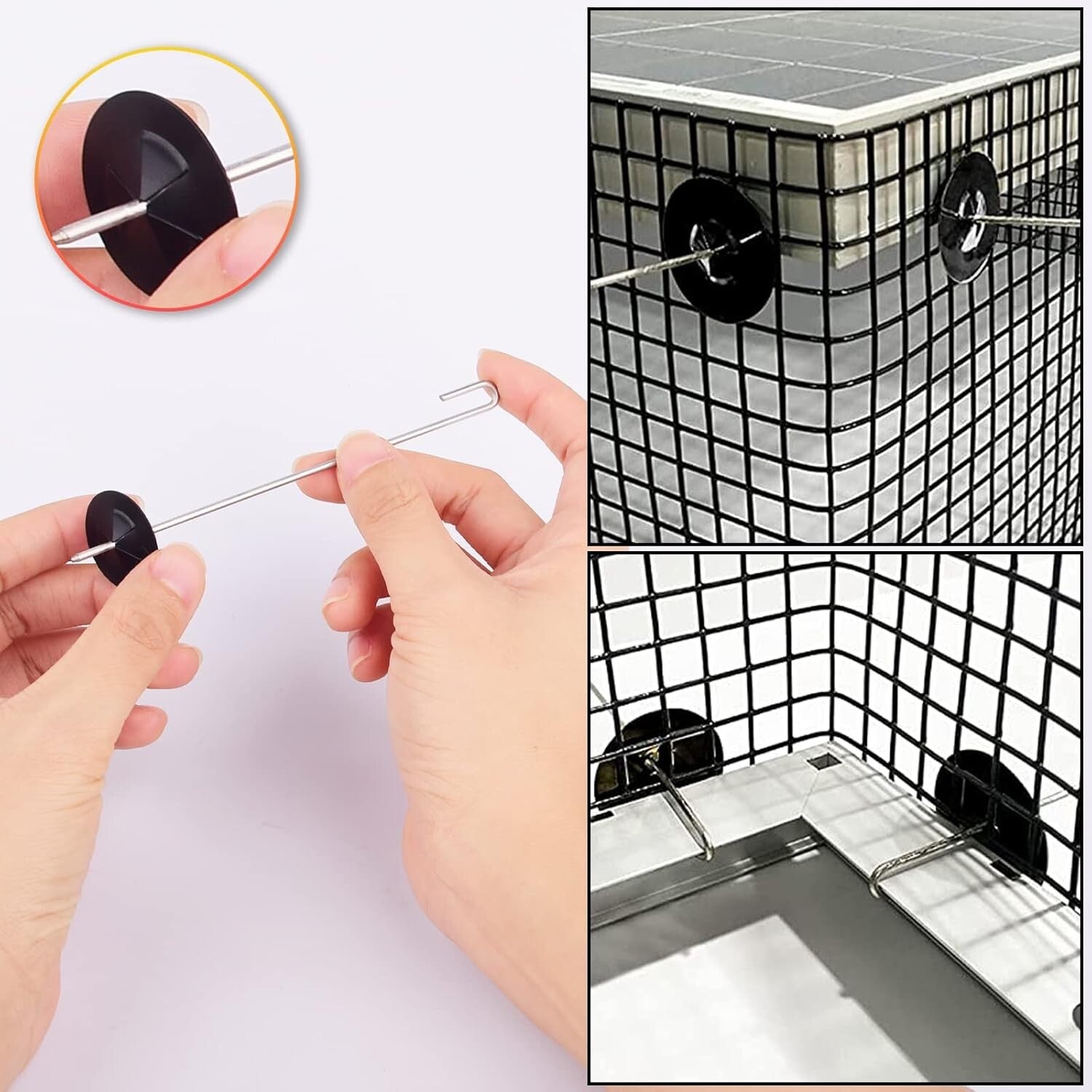 Compact 200 Stainless Steel Solar Panel Clips for Effective Critter Protection