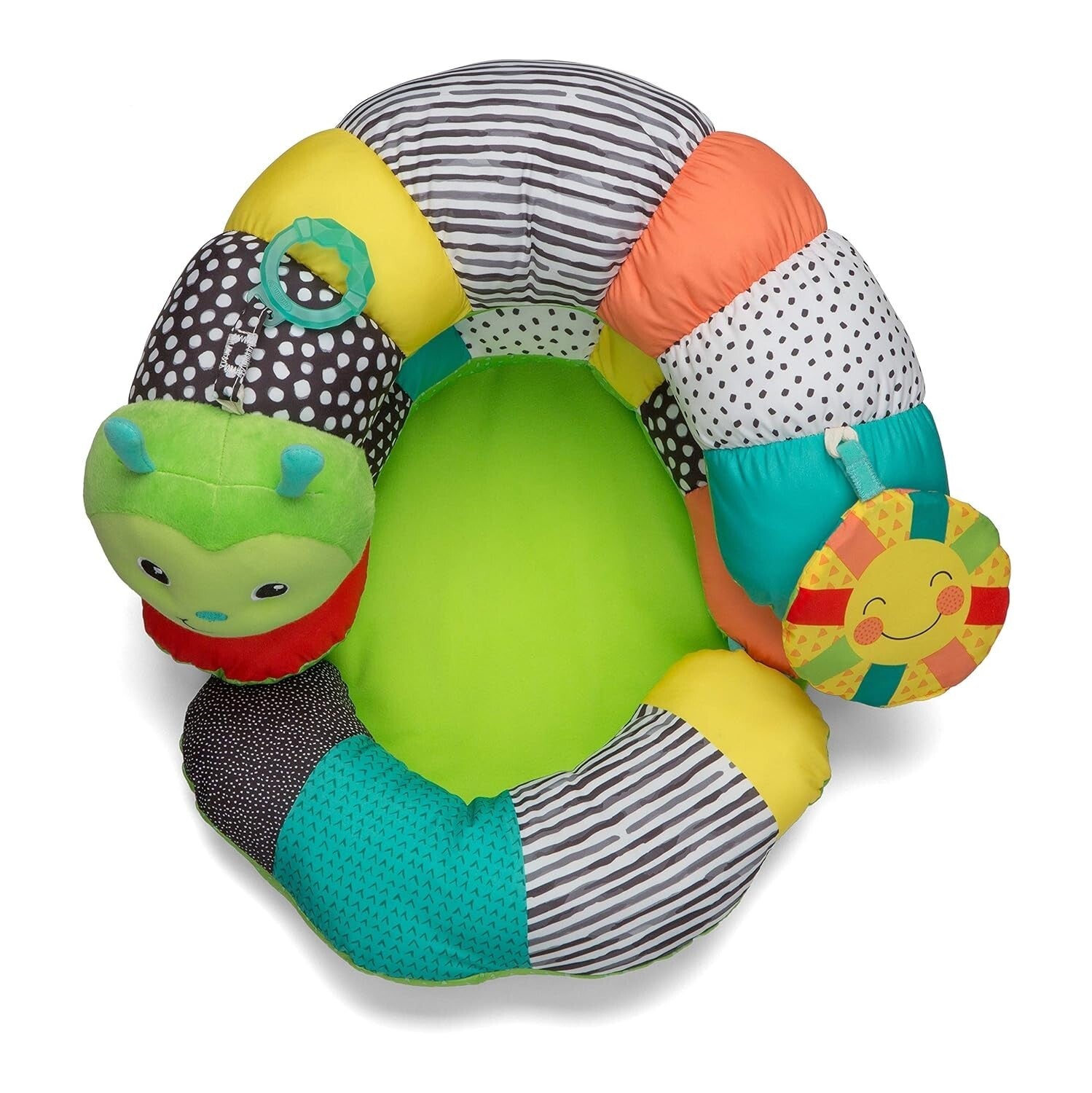 Soft Plush Tummy Time Support with Detachable Teether & 3 Stackable Pillows
