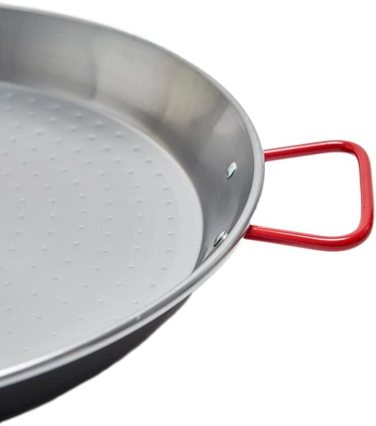 Versatile 16-Inch Carbon Steel Paella Pan - Perfect for Gas & Electric Stovetops