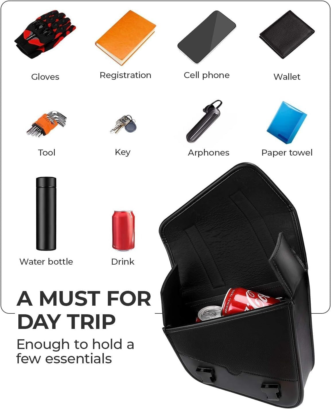 Compact 4L Hard-Shell Motorcycle Swingarm Bag for Sportster and Rebel Models