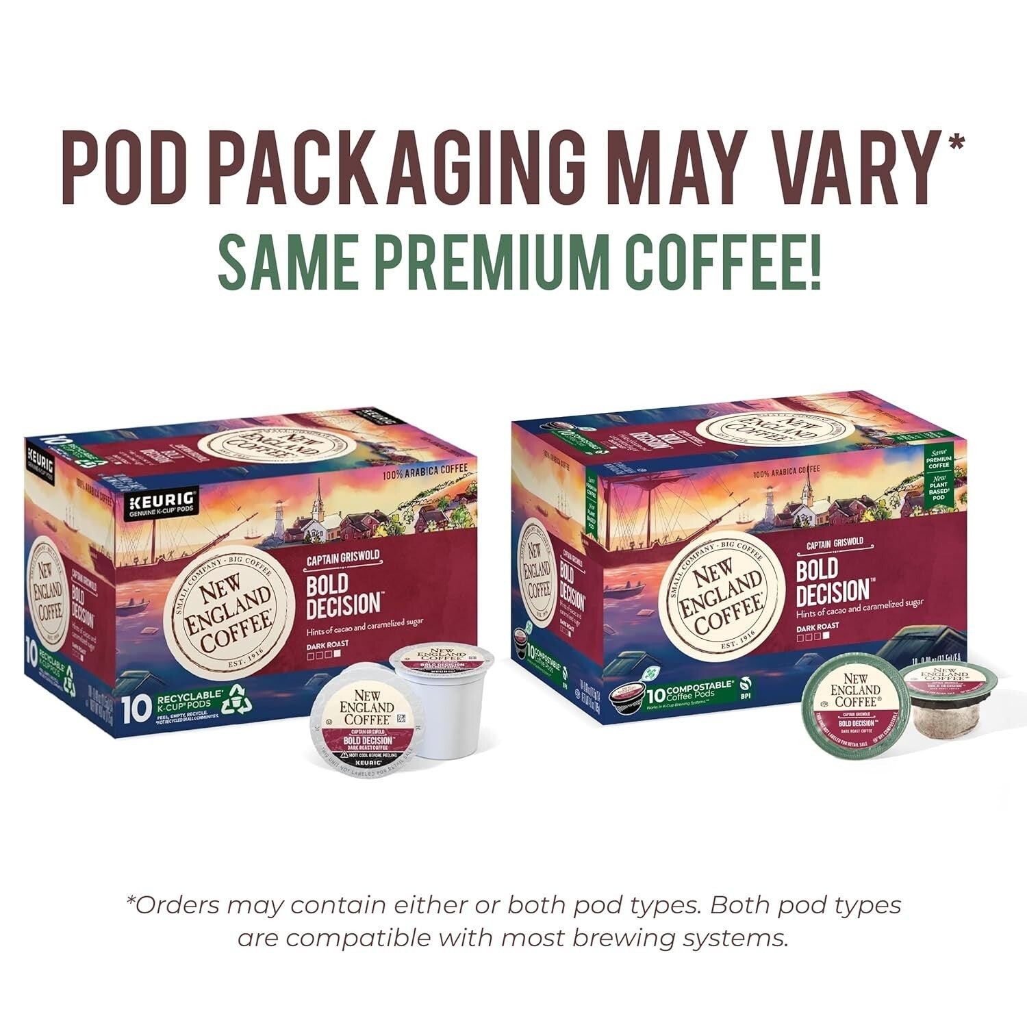 Experience Bold Decision - Dark Roast Single Serve Coffee Pods, 6 Packs of 10ct