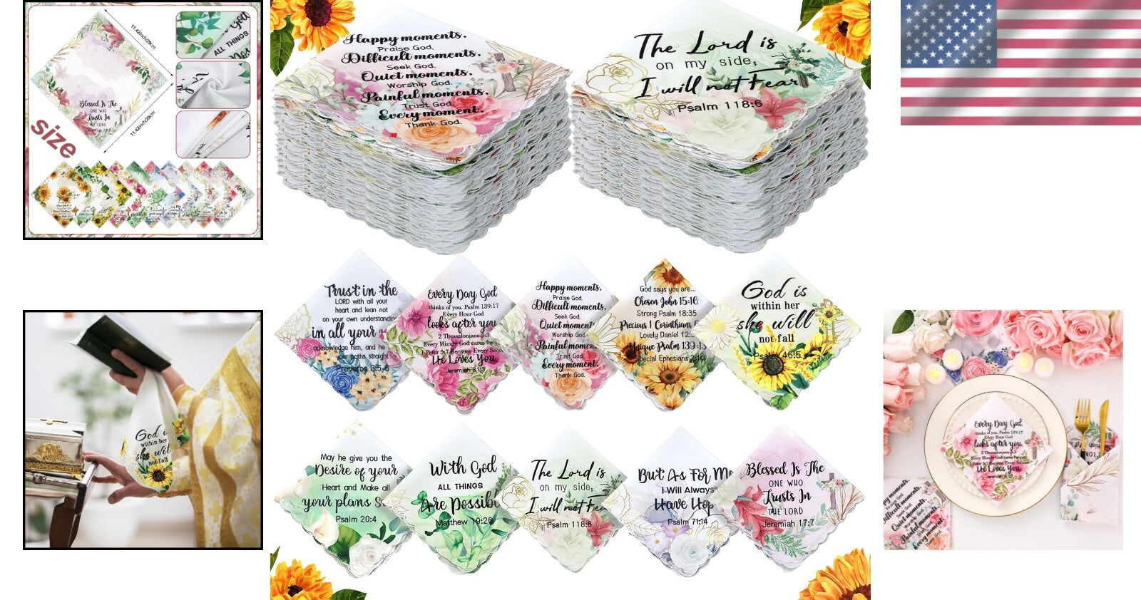 Elegant Bible Verse Handkerchiefs - 80 Inspirational Hankies for All Occasions