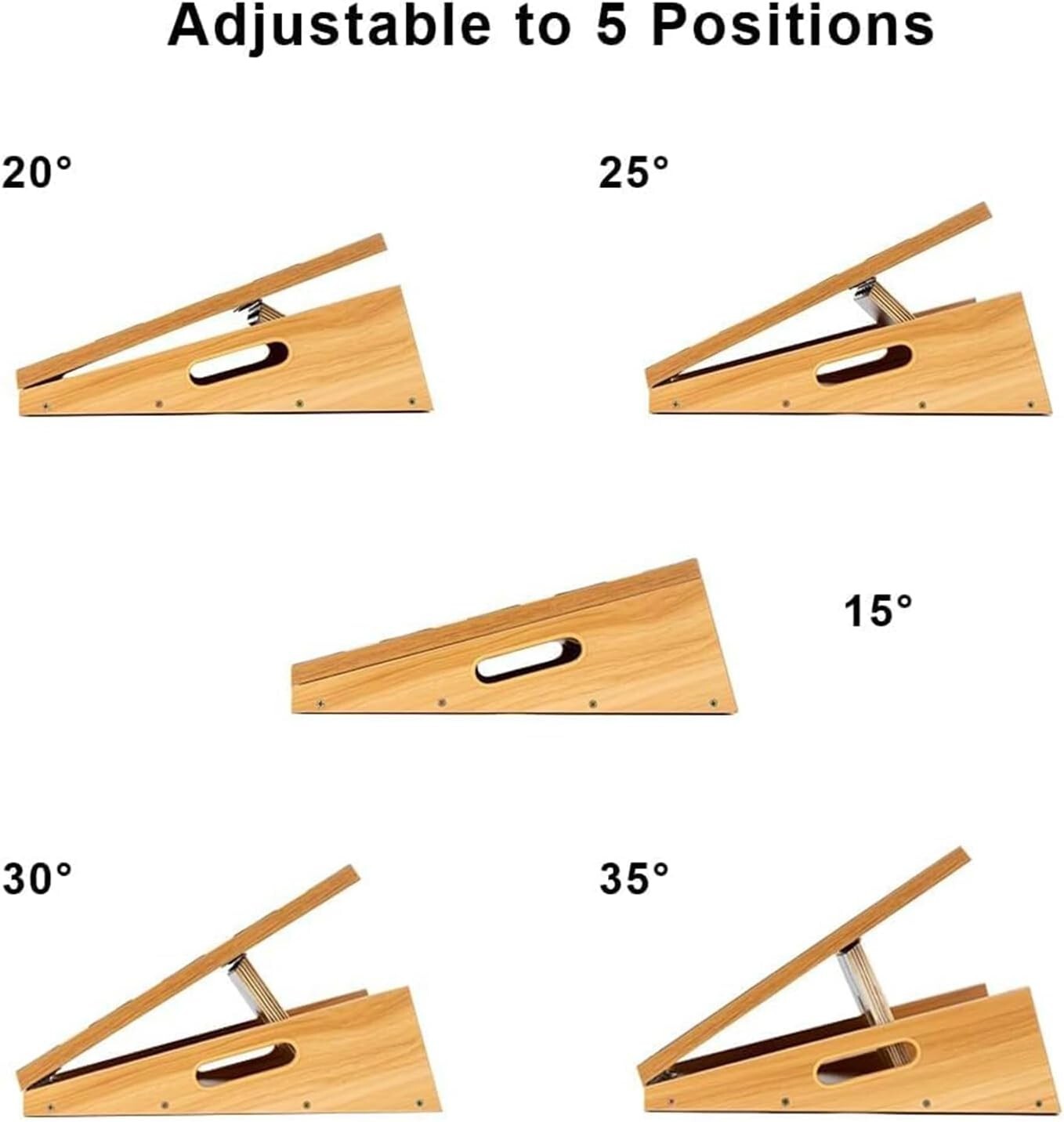 Versatile Incline Stretch Board with Side Handle for Safe Use - Durable Wood