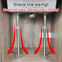 Load image into Gallery viewer, Stainless Steel Undermount Sink Support Kit - Height Adjustable 16-29.5 inches