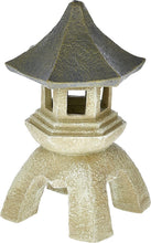 Load image into Gallery viewer, Handcast Vintage Style Pagoda Lantern - 11'' Wide, Freestanding Garden Accent