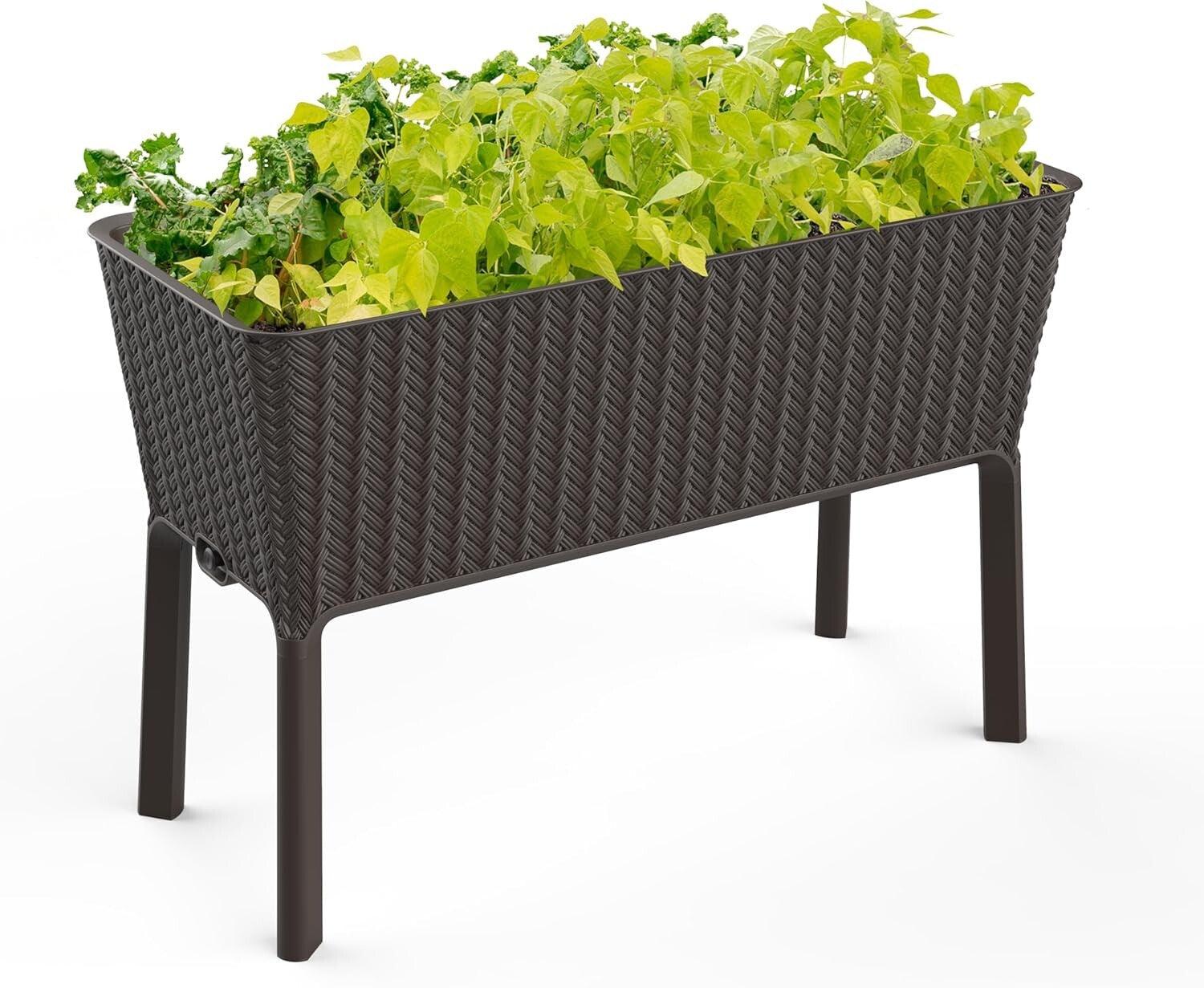 Modern 31.7 Gallon Self-Watering Planter with Drainage for Hassle-Free Gardening