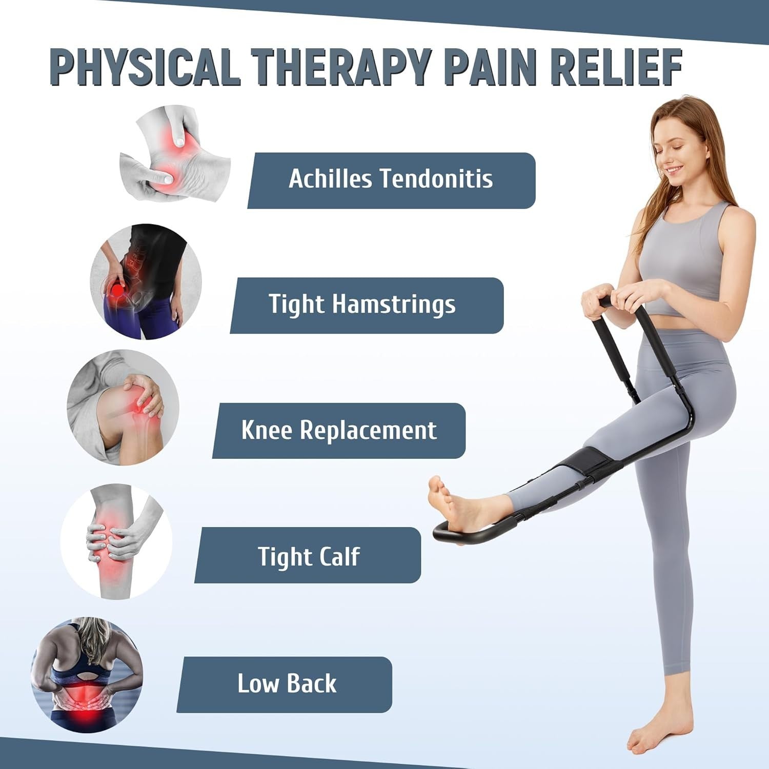 Durable Adjustable Hamstring Stretcher - Elastic Design for Enhanced Flexibility